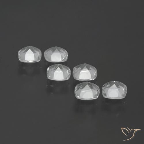 Gemas de Topacio Blanco claro natural de 3.03 ct, Forma Cojín, VVS-VS