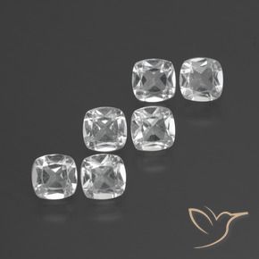Gemas de Topacio Blanco natural de 2.75 ct, Forma Cojín, VVS-VS