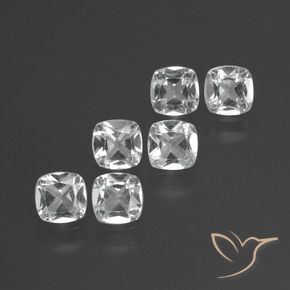 Gemas de Topacio Blanco claro natural de 2.69 ct, Forma Cojín, VVS-VS