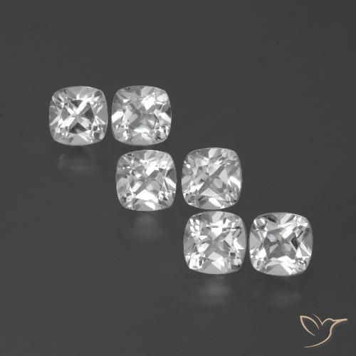 Gemas de Topacio Blanco natural de 3.08 ct, Forma Cojín, VVS-VS