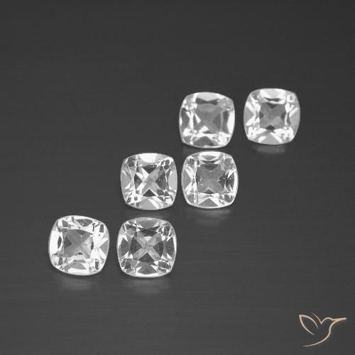 2.86ctw Natural Blanco claro Topacio, Forma Cojín, VVS-VS