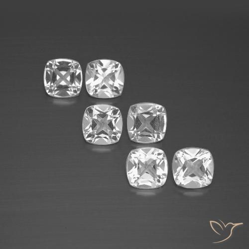 2.88ctw Natural Blanco claro Topacio, Forma Cojín, VVS-VS