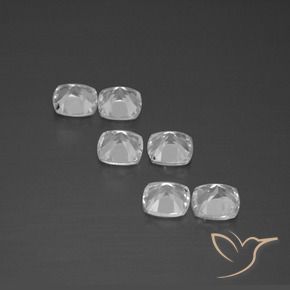 Gemas de Topacio Blanco claro natural de 2.88 ct, Forma Cojín, VVS-VS