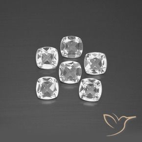 Gemas de Topacio Blanco natural de 2.68 ct, Forma Cojín, VVS-VS
