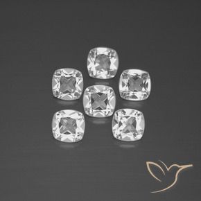 Gemas de Topacio Blanco natural de 2.85 ct, Forma Cojín, VVS-VS
