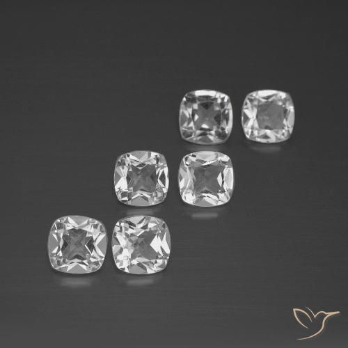 Gemas de Topacio Blanco claro natural de 2.74 ct, Corte Cojín, VVS-VS