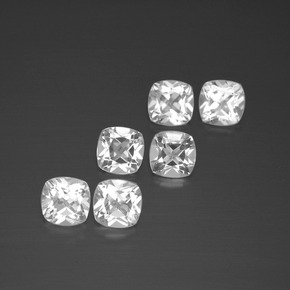 Gemas de topacio blanco natural de 3,14 ct, corte cojín, VVS-VS