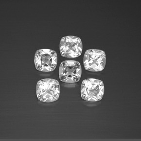 Gemas de topacio blanco natural de 3,14 ct, corte cojín, VVS-VS