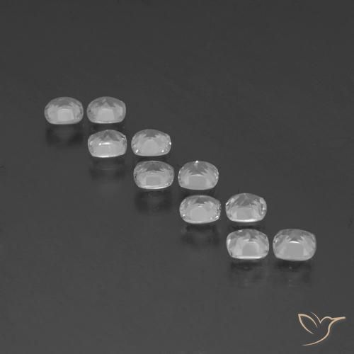 Gemas de Topacio Blanco claro natural de 4.52 ct, Forma Cojín, VVS-VS