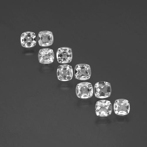 Gemas de topacio blanco natural de 4,37 ct, corte cojín, VVS-VS