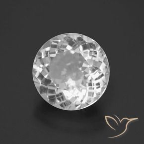 Topacio blanco natural de 6,31 ct, corte redondo, VS