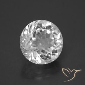 Topacio blanco natural de 6,60 ct, corte redondo, VVS-VS
