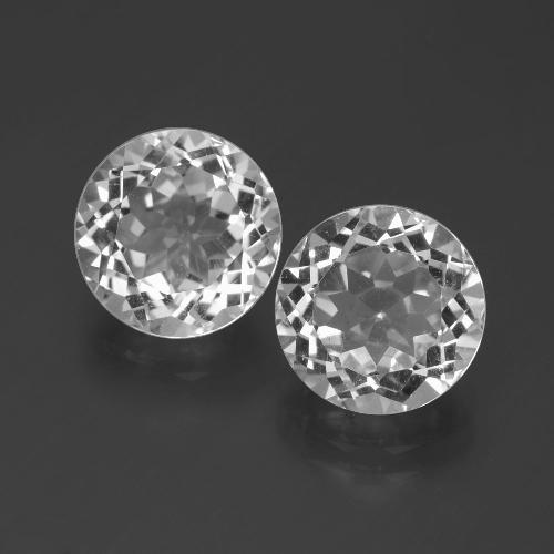 Gemas de topacio blanco natural de 7,13 ct, corte redondo, VVS-VS