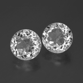 Gemas de topacio blanco natural de 7,13 ct, corte redondo, VVS-VS