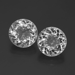 Gemas de topacio blanco natural de 6,98 ct, corte redondo, VVS-VS