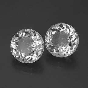 Gemas de topacio blanco natural de 6,98 ct, corte redondo, VVS-VS