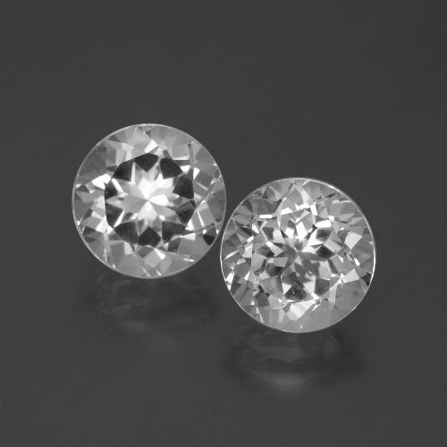 Gemas de Topacio Blanco natural de 5.56 ct, Corte Redondo, VVS-VS