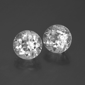 Gemas de Topacio Blanco natural de 5.56 ct, Corte Redondo, VVS-VS
