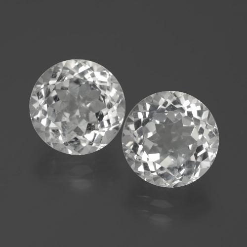 Gemas de topacio blanco natural de 6,61 ct, corte redondo, VVS-VS