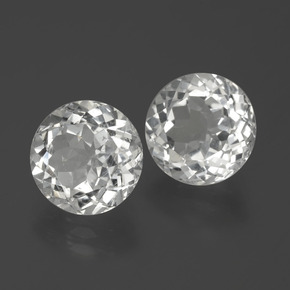 Gemas de topacio blanco natural de 6,61 ct, corte redondo, VVS-VS
