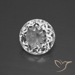 Topacio Blanco claro natural de 4.19 ct, Redondo, VVS-VS