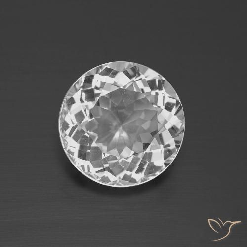 4.44ct Natural Blanco claro Topacio, Redondo, VVS-VS