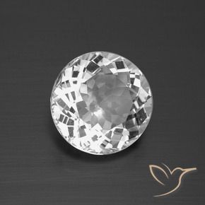 Topacio Blanco claro natural de 4.44 ct, Redondo, VVS-VS