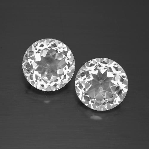 Gemas de Topacio Blanco natural de 6.65 ct, Corte Redondo, VVS-VS