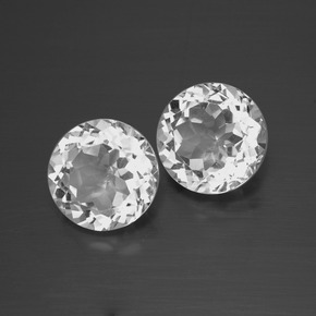 Gemas de Topacio Blanco natural de 6.65 ct, Corte Redondo, VVS-VS