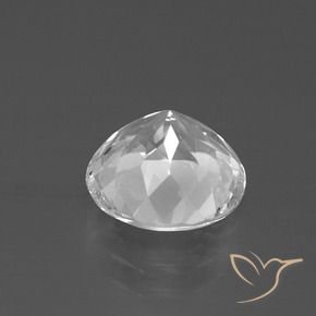 Topacio Blanco claro natural de 3.40 ct, Redondo, VVS-VS