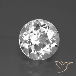 Topacio Blanco natural de 3.51 ct, Redondo, VVS-VS