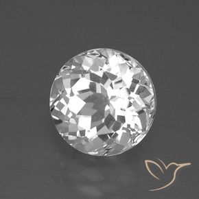 Topacio Blanco claro natural de 4.14 ct, Redondo, VVS-VS