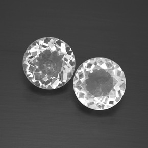Gemas de topacio blanco natural de 4,22 ct, corte redondo, VVS-VS