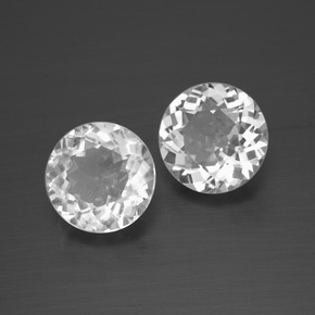Gemas de topacio blanco natural de 4,22 ct, corte redondo, VVS-VS
