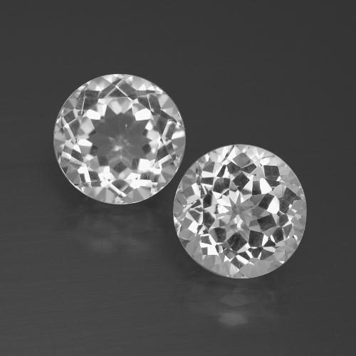 Gemas de topacio blanco natural de 6,79 ct, corte redondo, VVS-VS