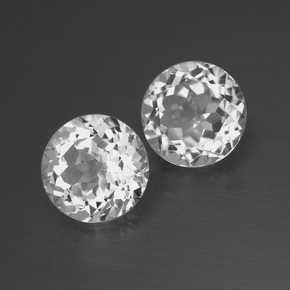 Gemas de topacio blanco natural de 6,79 ct, corte redondo, VVS-VS