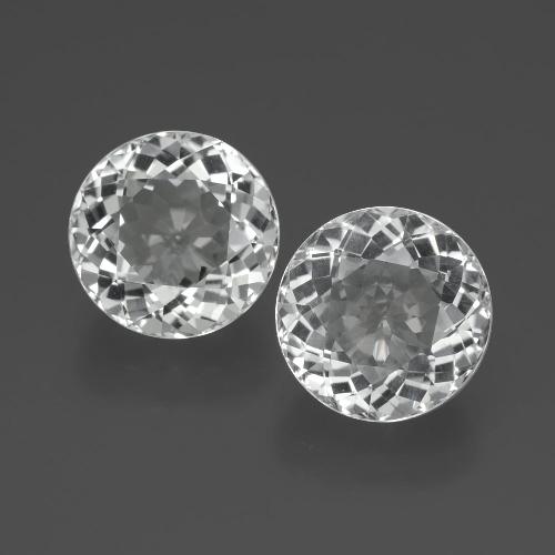 Gemas de Topacio Blanco claro natural de 7.11 ct, Corte Redondo, VVS-VS