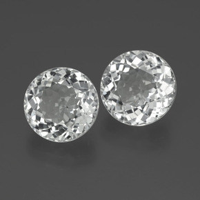 Gemas de Topacio Blanco claro natural de 7.11 ct, Corte Redondo, VVS-VS