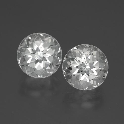Gemas de Topacio Blanco natural de 7.33 ct, Corte Redondo, VVS-VS