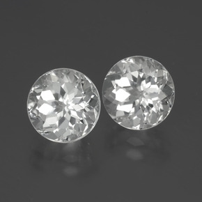 Gemas de Topacio Blanco natural de 7.33 ct, Corte Redondo, VVS-VS
