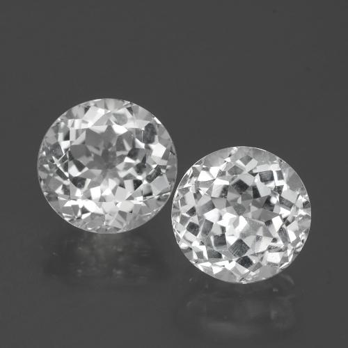 Gemas de topacio blanco natural de 5,23 ct, corte redondo, VVS-VS