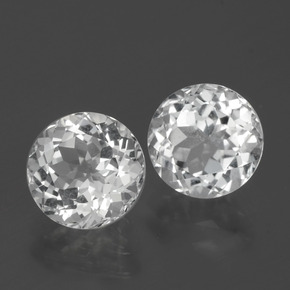 Gemas de topacio blanco natural de 5,23 ct, corte redondo, VVS-VS