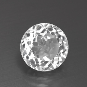 Topacio Blanco claro natural de 3.41 ct, Corte Redondo, VVS-VS