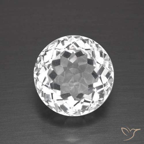 3.40ct Natural Blanco claro Topacio, Redondo, VVS-VS