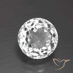 Topacio Blanco claro natural de 3.40 ct, Redondo, VVS-VS