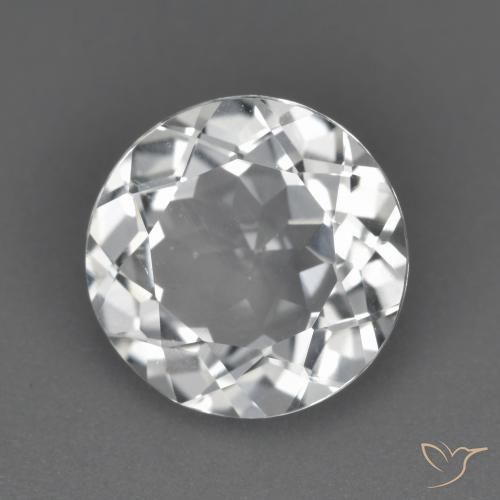 Topacio Blanco claro natural de 3.08 ct, Redondo, VS