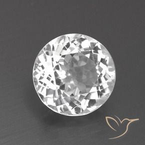 Topacio Blanco claro natural de 3.41 ct, Redondo, VVS-VS