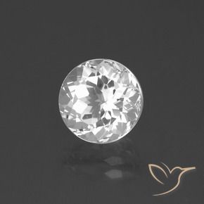 Topacio Blanco natural de 3.69 ct, Redondo, VVS-VS