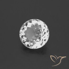 Topacio Blanco natural de 3.43 ct, Redondo, VVS-VS