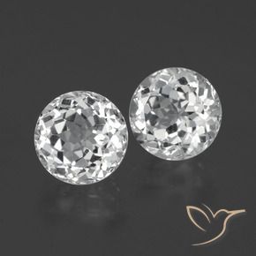 Gemas de Topacio Blanco claro natural de 8.00 ct, Redondo, VS-SI
